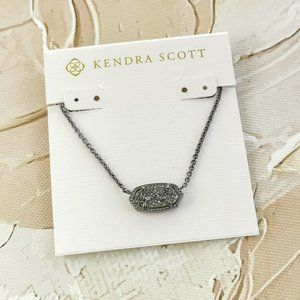 Kendra Scott | Elisa | Black Drusy Gunmetal Pendant Necklace